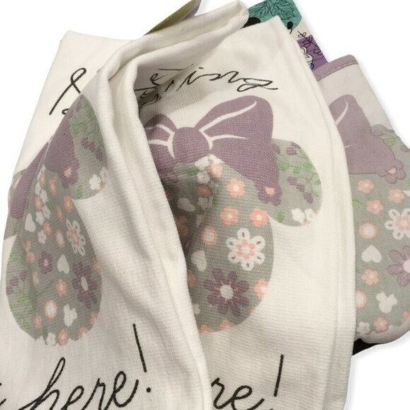 Disney Minnie Mouse Oven Mitts & Kitchen Towels Spring Is Here Set of 4 - Picture 6 of 8